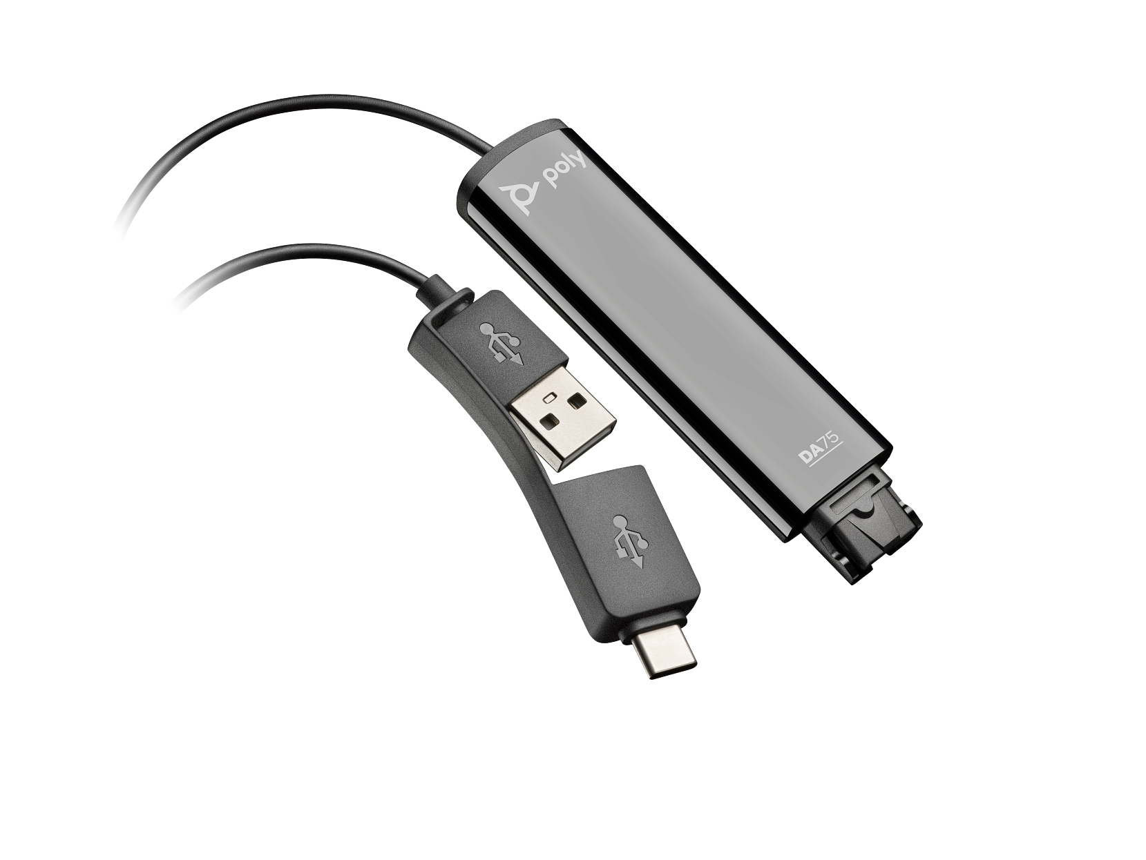 Poly DA75 - USB Adapter to Quick Disconnect, No Buttons