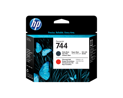 HP 744 Matte Black/Chromatic Red DesignJet Printhead