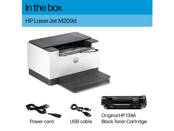 HP LaserJet M209d Laser Printer, Black And White Mobile Up to 20,000 - Afbeelding 9 van 10