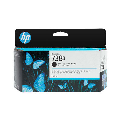 HP 738B 130-ml Black DesignJet Ink Cartridge