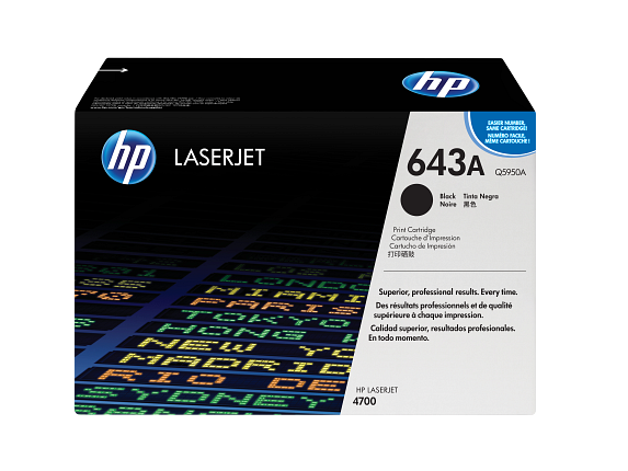 HP 643A Black Original LaserJet Toner Cartridge, Q5950A