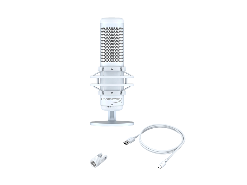HyperX QuadCast S - USB Microphone (White-Grey) - RGB