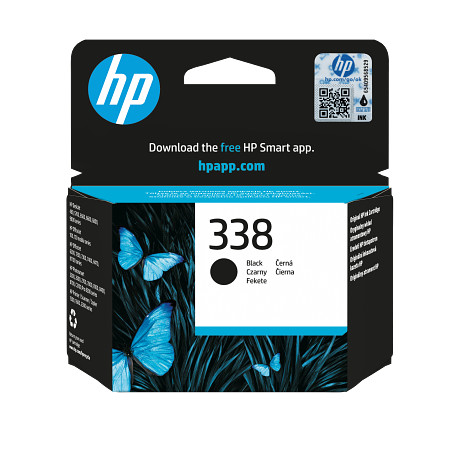 HP 338 fekete tintapatron eredeti C8765EE Deskjet 460C 5740 6540 6840 9800 Photosmart 7850 8150 8450 8750 Pro B8350 2575 2610 2710 C3180 Officejet 100 H470 6210 7210 7310 7410 K7100 PSC1510 1610 2355 (480old)