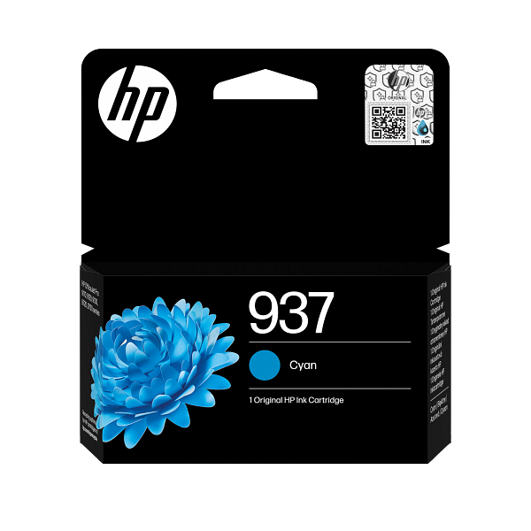 HP 937 Cyan Original Ink Cartridge 4S6W2-80036 4S6W2NE