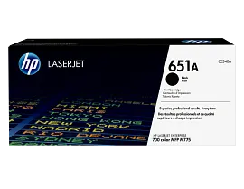 HP 651A Black Original LaserJet Toner Cartridge, CE340A