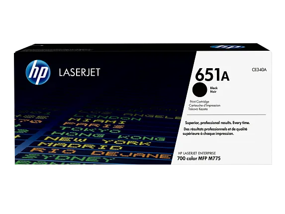 HP Laser Toner Cartridges and Kits, HP 651A Black Original LaserJet Toner Cartridge, CE340A