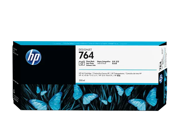 Ink Supplies, HP 764 300-ml Photo Black DesignJet Ink Cartridge, C1Q17A
