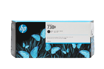 HP 738B 300-ml Black DesignJet Ink Cartridge