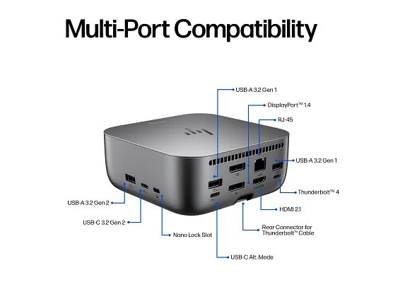 Series 8 of 10 Port Replicators/Dongles/Docking, HP Thunderbolt 4 Ultra 180W G6 Dock