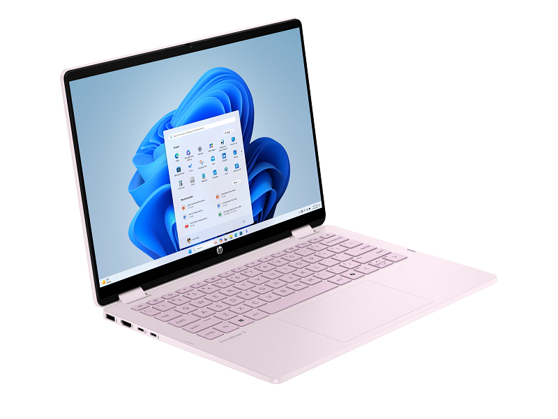 25C1 OmniBook 5 Flip 14 Powder Pink T IR Cam nonSD nonFPR Win 11 Core Set FrontRight WhiteBG